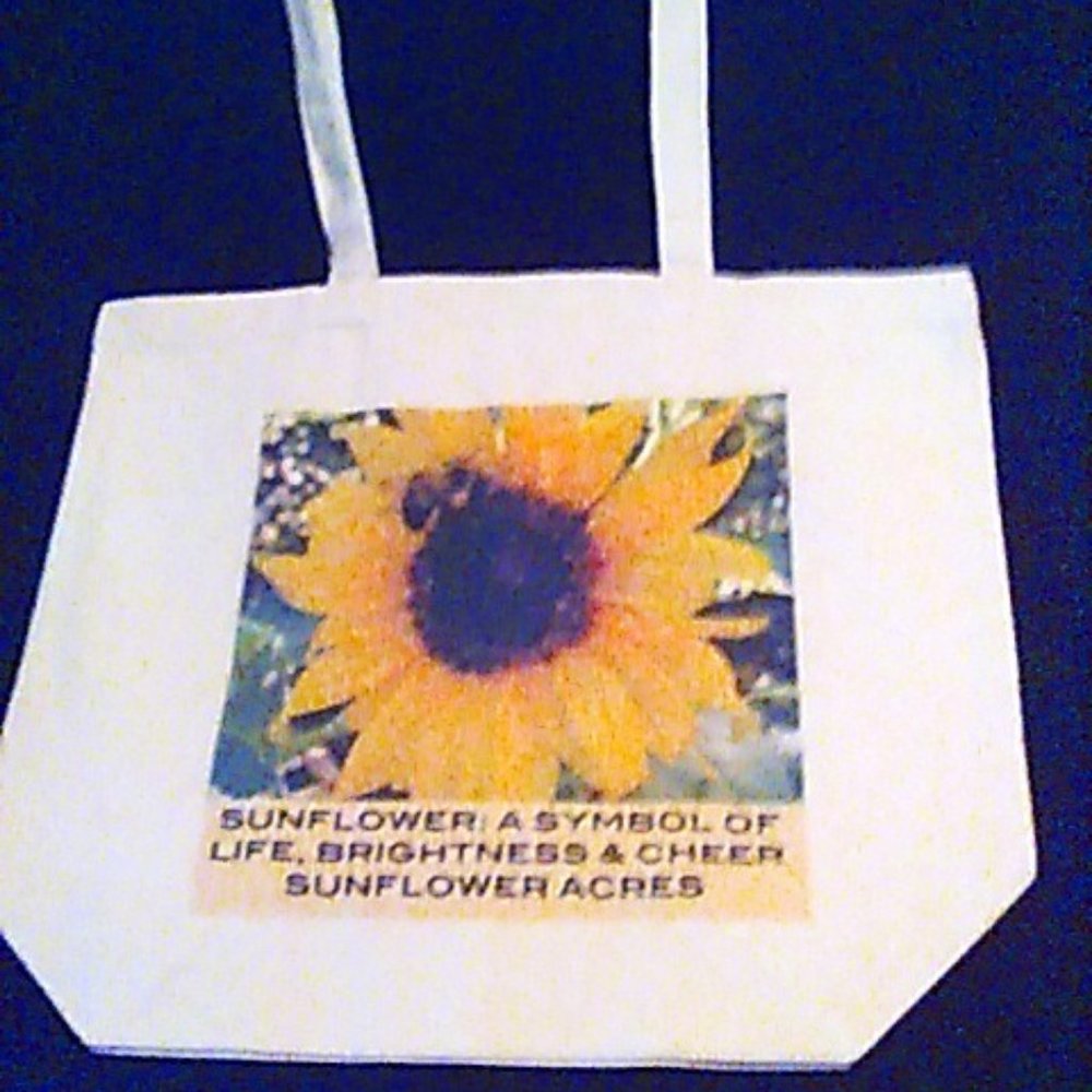 Tote Bag Sunflower & Bee Original Photo Custom Bag One of a Kind New Cheerful